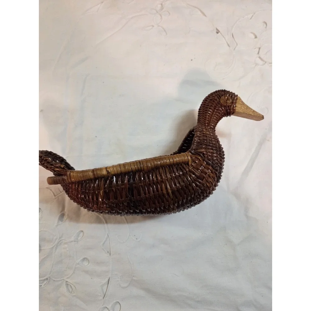 Vintage Wicker Duck Basket